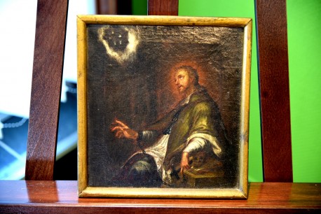 Johannes Nepomuk durch 5 Sterne über dem Haupt zu seinem Gott, um 1700