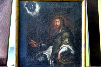 Johannes Nepomuk durch 5 Sterne über dem Haupt zu seinem Gott, um 1700