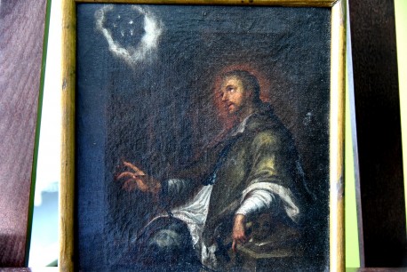 Johannes Nepomuk durch 5 Sterne über dem Haupt zu seinem Gott, um 1700