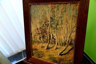 Waldlichtung am Birkenhain, signiert, 1890