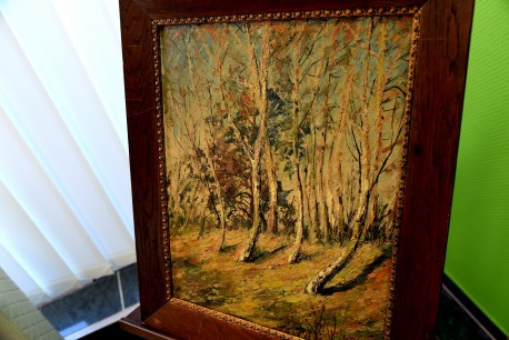 Waldlichtung am Birkenhain, signiert, 1890