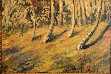 Waldlichtung am Birkenhain, signiert, 1890