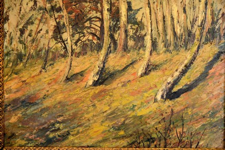 Waldlichtung am Birkenhain, signiert, 1890