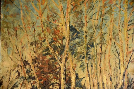 Waldlichtung am Birkenhain, signiert, 1890