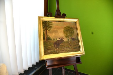 Elche auf einer Waldlichtung im Spätsommer, Simones, 1902