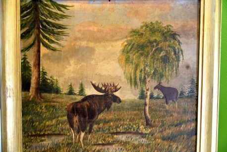 Elche auf einer Waldlichtung im Spätsommer, Simones, 1902