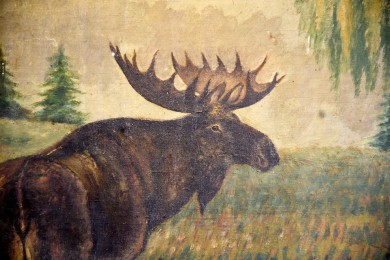 Elche auf einer Waldlichtung im Spätsommer, Simones, 1902