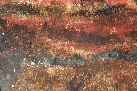 Heidlandschaft mit Bauhütte im Kiefernhain, Remer, 1860