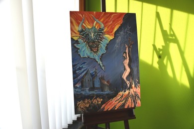 Hexenverbrennung mit Satan, Rolf Meisinger, 2017