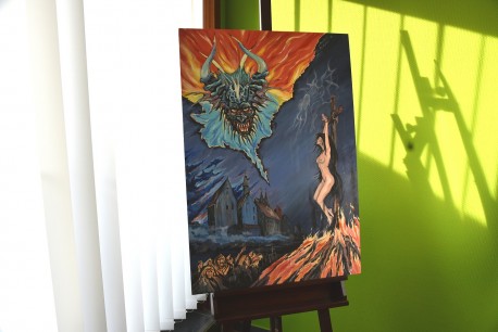 Hexenverbrennung mit Satan, Rolf Meisinger, 2017