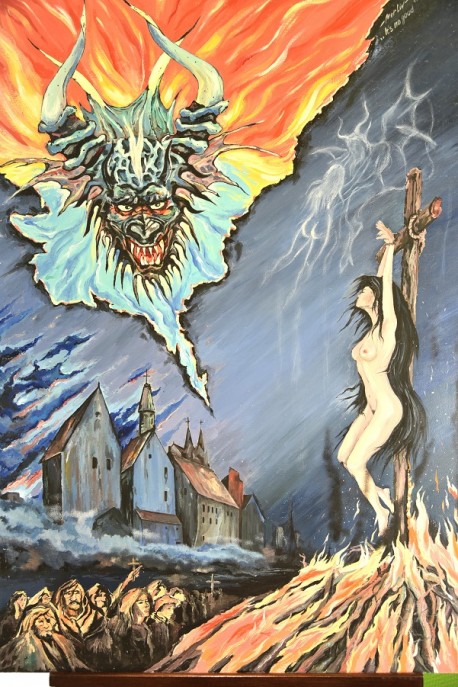 Hexenverbrennung mit Satan, Rolf Meisinger, 2017