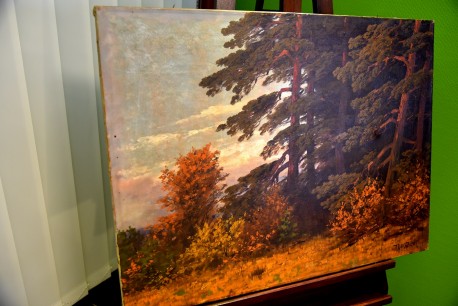 Märkischer Kiefernwald am Abend, Hauptwerk, Rudolf Hellgrewe, 1893