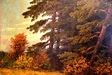 Märkischer Kiefernwald am Abend, Hauptwerk, Rudolf Hellgrewe, 1893