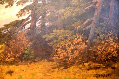 Märkischer Kiefernwald am Abend, Hauptwerk, Rudolf Hellgrewe, 1893