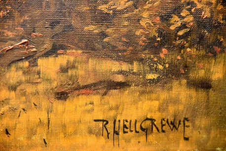 Märkischer Kiefernwald am Abend, Hauptwerk, Rudolf Hellgrewe, 1893