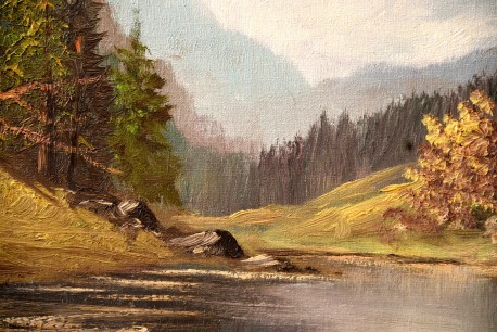 Balzender Auerhahn im Wald am Bergsee, Kumaos, 1939