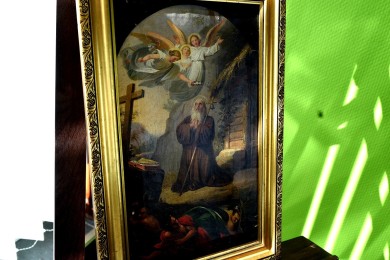 Eremit zwischen Engeln und Teufeln, Satan, um 1750