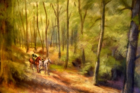 Waldweg mit Reiter, Worpswede, 1890