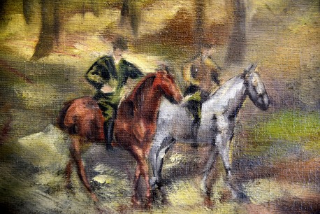 Waldweg mit Reiter, Worpswede, 1890