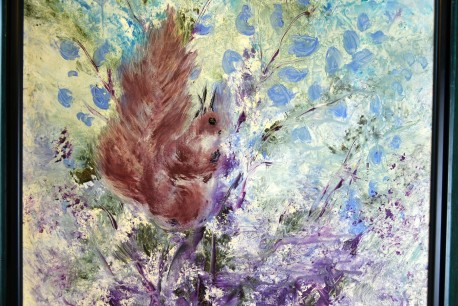 Eichhörnchen im blauen, unsigniert, 1960