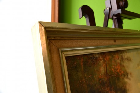 Märkischer Herbstwald mit Birken am See, H. Stino, 1948