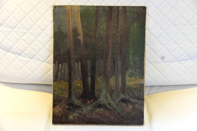 Rotkappen im dunklen Buchenwald, Hugo Gulden-Pullach, 1893