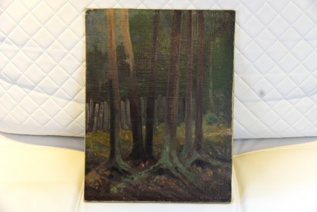 Rotkappen im dunklen Buchenwald, Hugo Gulden-Pullach, 1893