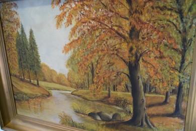 Bachlauf durch den Herbstwald, unbekannter Impressionist, 1902