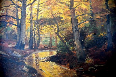 Bachlauf im Herbstwald, Ruth Uhlmann, 1915
