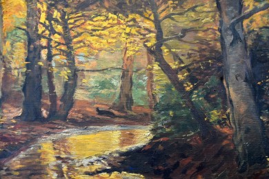 Bachlauf im Herbstwald, Ruth Uhlmann, 1915