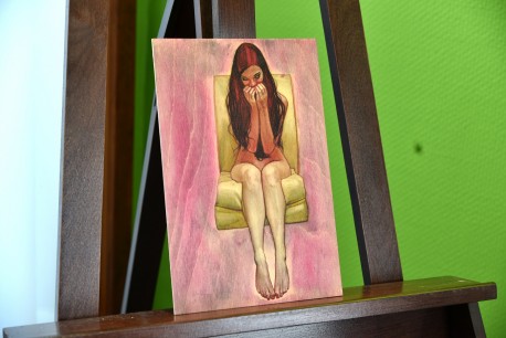 Mädchen im rosa Traum, Akt, Victoria Cox, 2018