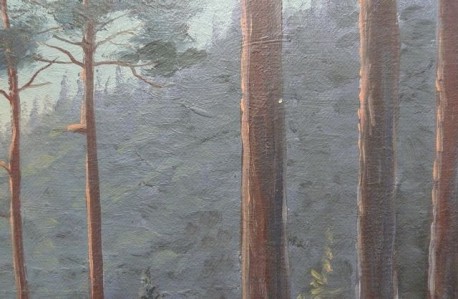 Waldlandschaft mit Auerhahn und Henne, G. Johansson, 1902