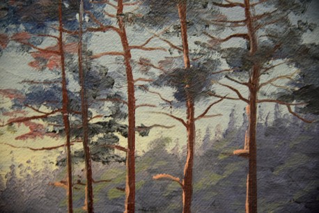 Waldlandschaft mit Auerhahn und Henne, G. Johansson, 1902