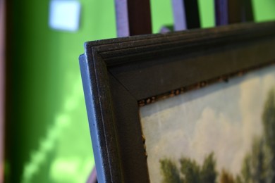 Stilles Treiben an der Mühle am Fluss, F. Fechner, 1860