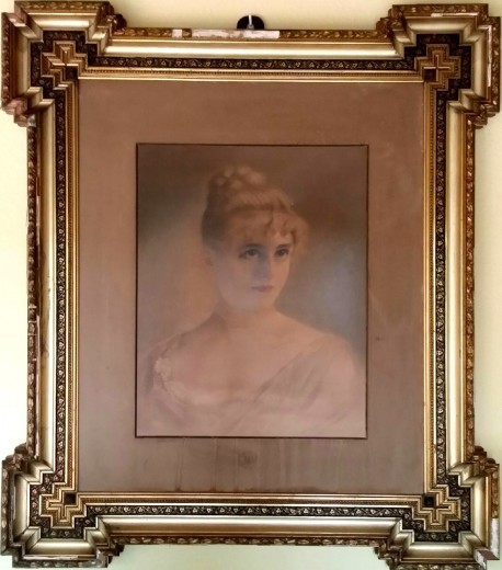 Portrait einer jungen Dame, Ölfarbendruck, Königliches Hof-Kunst-Institut Otto Troitzsch, 1898