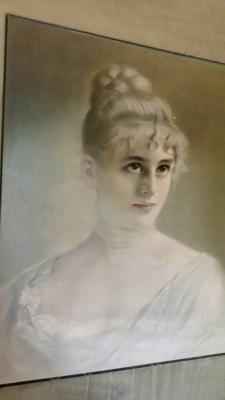 Portrait einer jungen Dame, Ölfarbendruck, Königliches Hof-Kunst-Institut Otto Troitzsch, 1898