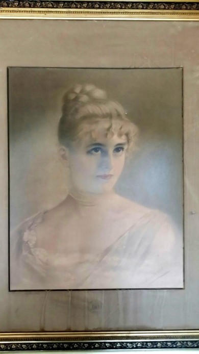 Portrait einer jungen Dame, Ölfarbendruck, Königliches Hof-Kunst-Institut Otto Troitzsch, 1898