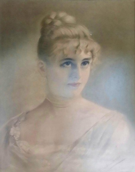 Portrait einer jungen Dame, Ölfarbendruck, Königliches Hof-Kunst-Institut Otto Troitzsch, 1898