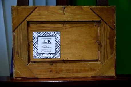 Bäuerin am Teich mit Windmühle, unsigniert, 1850