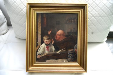 Messschüler und Mönch bei der Lektüre, Albert Köhler, 1838