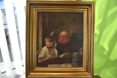 Messschüler und Mönch bei der Lektüre, Albert Köhler, 1838