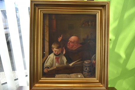 Messschüler und Mönch bei der Lektüre, Albert Köhler, 1838