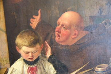 Messschüler und Mönch bei der Lektüre, Albert Köhler, 1838