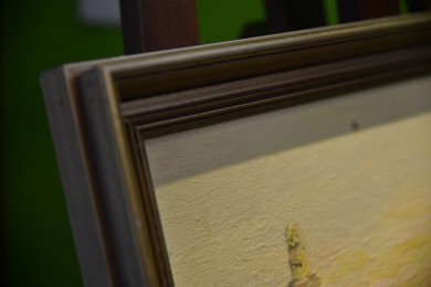 Pilger zum Tempel im Sandsturm in Luxor Ägypten, handsigniert, um 1800