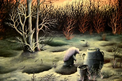 Der Tod - surreale Waldlandschaft, Bojan Bjelo Vuk, 1980