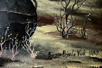 Der Tod - surreale Waldlandschaft, Bojan Bjelo Vuk, 1980