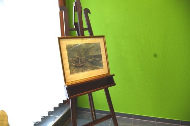 Boote am Strand bei Regenwetter, Seidenmalerei, Romi Graph, 1921