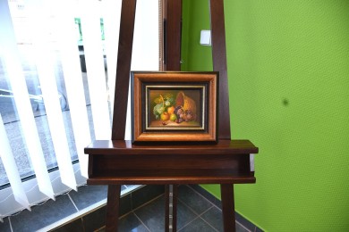 frische Früchte mit Korb, Stillleben, unsigniert, 1988