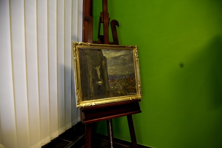 Leuchtender Retter an der Felswand, Jugendstil, Alois De Laet, 1900