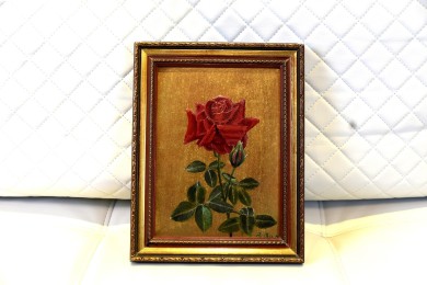 Rose auf Gold, Stillleben, A. Bach, 1905